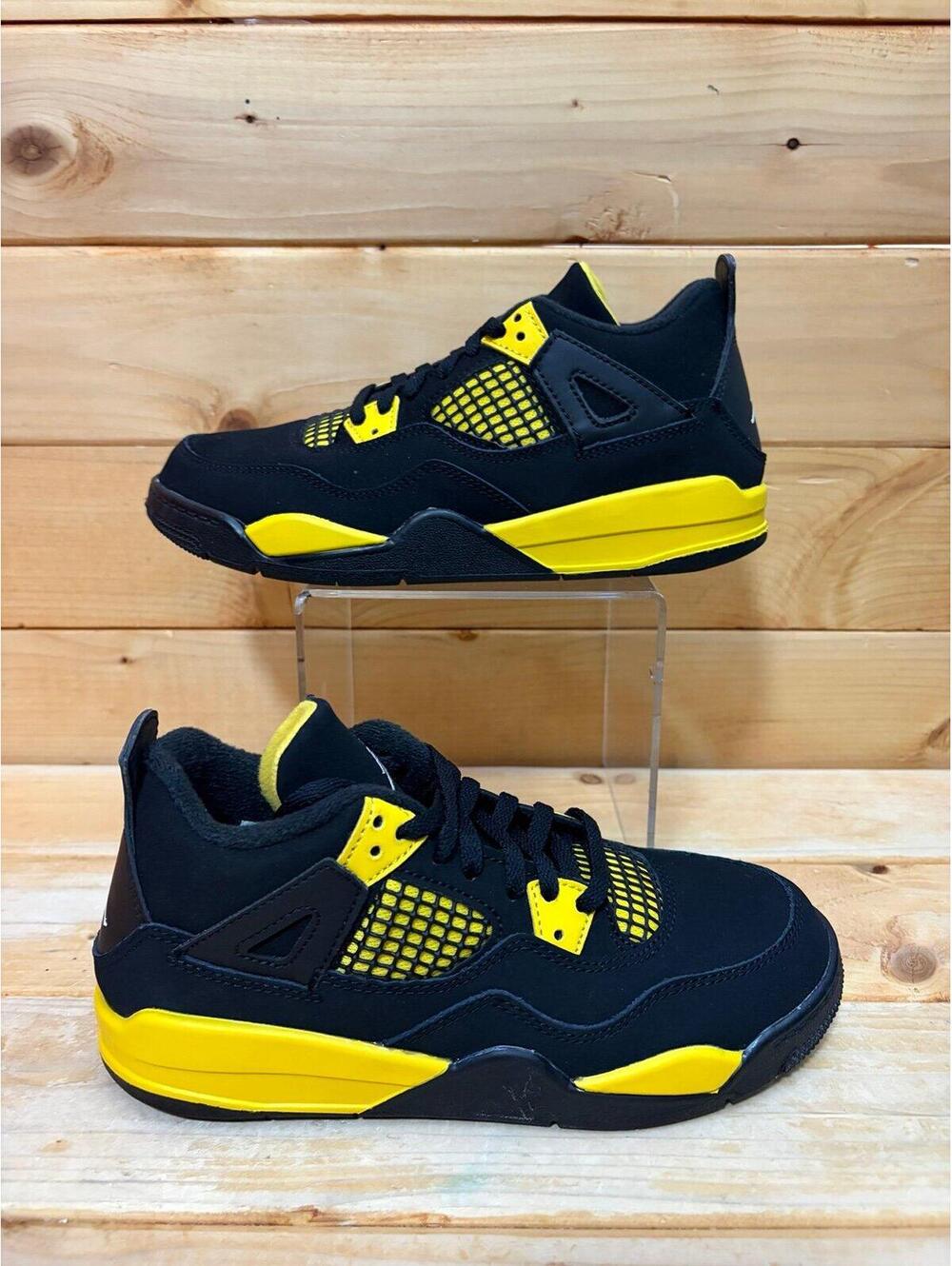 Nike Air Jordan 4 Retro Thunder sneakers PS size 2.5y black / Yellow BQ7669-017